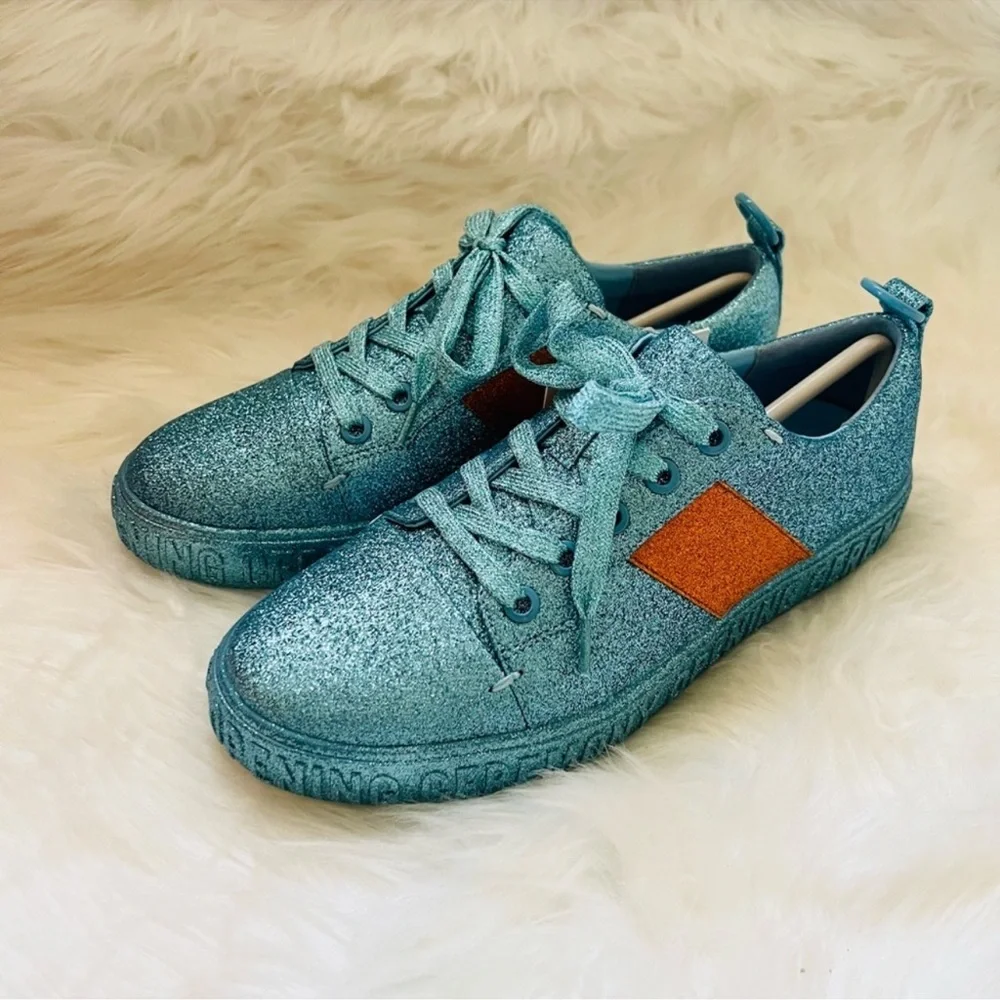 New! OPENING CEREMONY La Cienega Glitter Lace Up Platform Sneakers - Picture 9 of 16